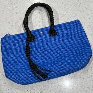 Large 100% Recycled Plastic Handcrafted Tote Bag W/ Tassel